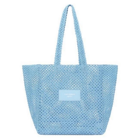 Dolce & Gabbana Blue beach/  Tote/ straw / mesh  Bag - Picture 1 of 5